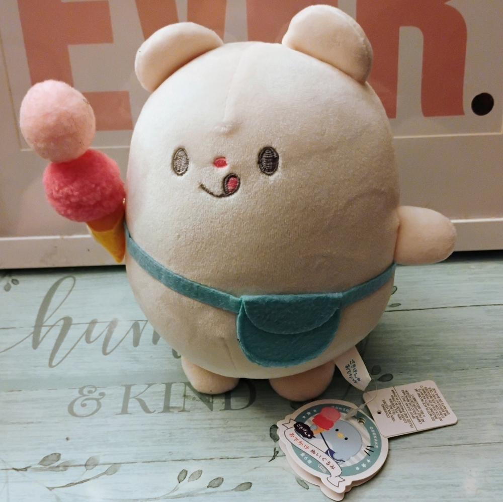Shokupan 7" White Polar Bear Dreamy Creamery Yell Gokigen Odekake